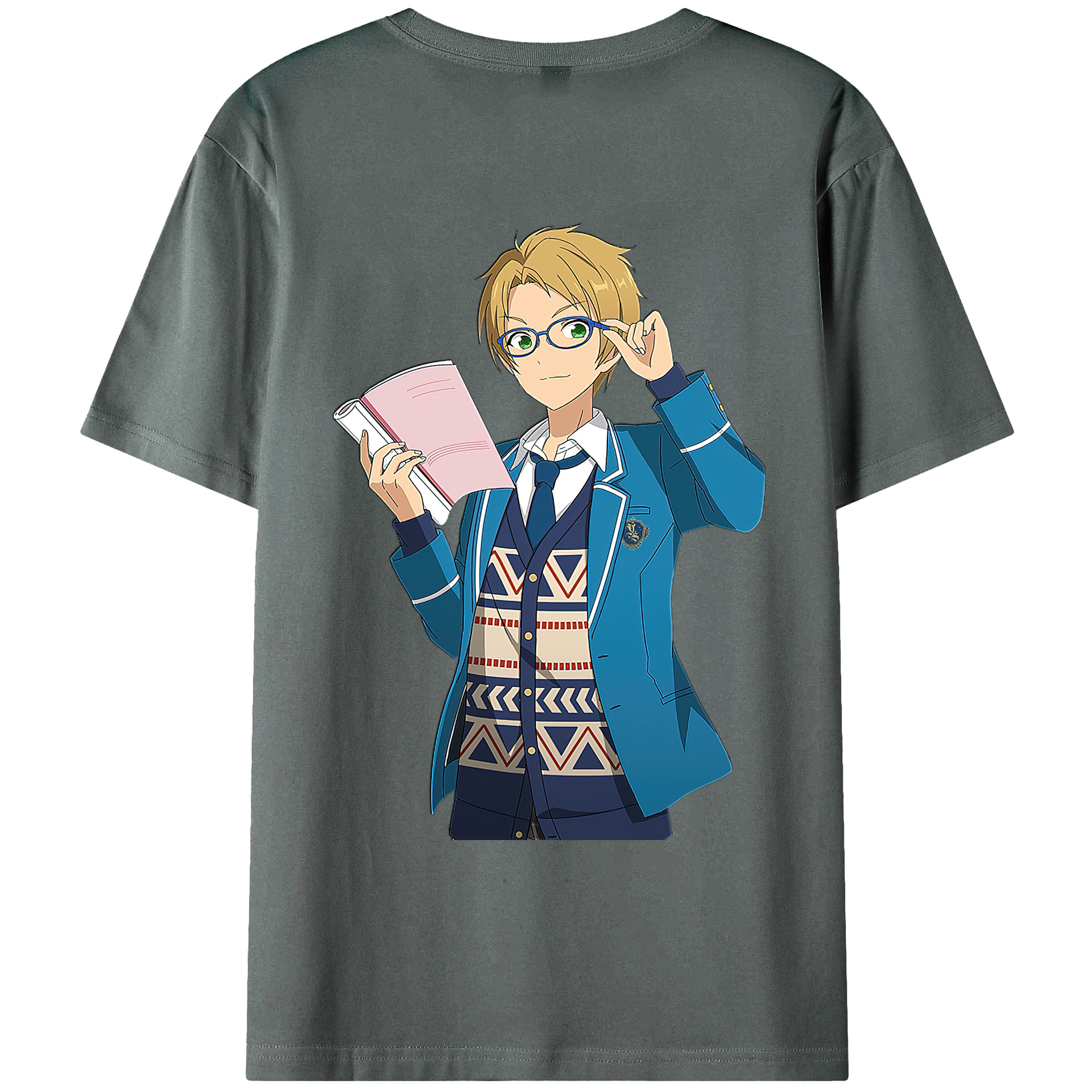 （画像用） あんさんぶるスターズ! Ensemble Stars 綿100％ メンズ半袖Tシャツ（バックプリント） 通気性